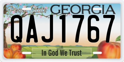 GA license plate QAJ1767