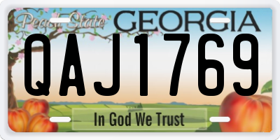 GA license plate QAJ1769