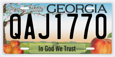 GA license plate QAJ1770