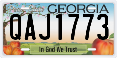 GA license plate QAJ1773