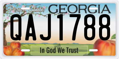 GA license plate QAJ1788