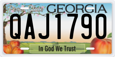 GA license plate QAJ1790