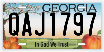 GA license plate QAJ1797