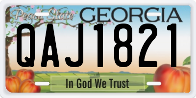 GA license plate QAJ1821
