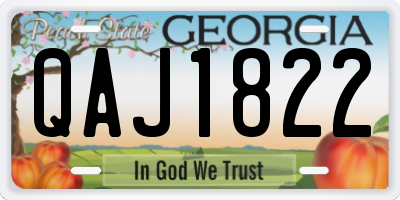 GA license plate QAJ1822
