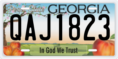 GA license plate QAJ1823