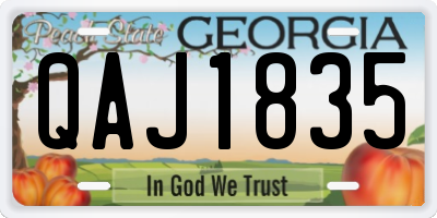 GA license plate QAJ1835