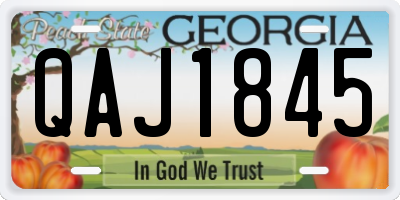 GA license plate QAJ1845