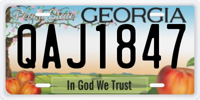 GA license plate QAJ1847