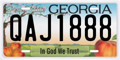 GA license plate QAJ1888