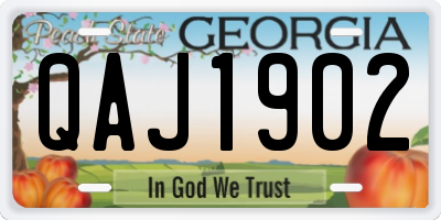 GA license plate QAJ1902