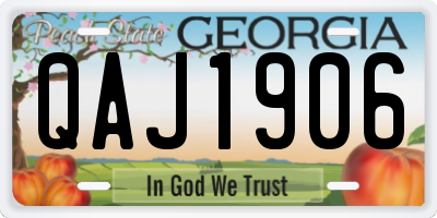 GA license plate QAJ1906