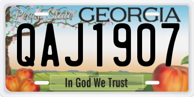 GA license plate QAJ1907