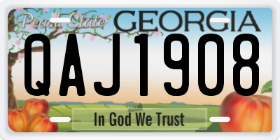 GA license plate QAJ1908