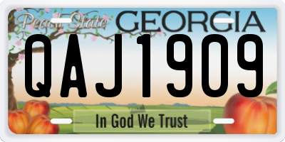 GA license plate QAJ1909