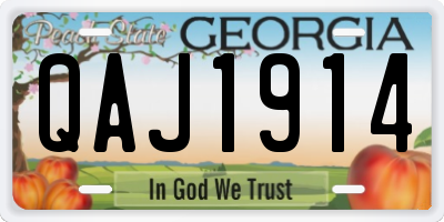 GA license plate QAJ1914