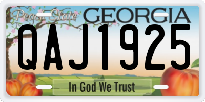 GA license plate QAJ1925