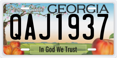 GA license plate QAJ1937