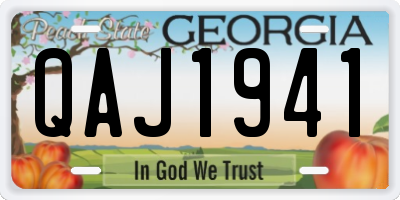GA license plate QAJ1941