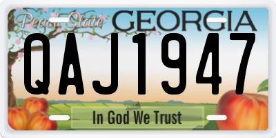 GA license plate QAJ1947