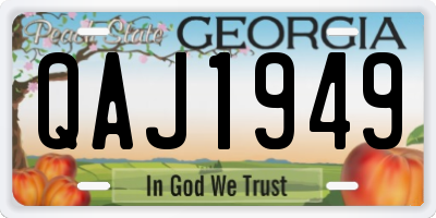 GA license plate QAJ1949