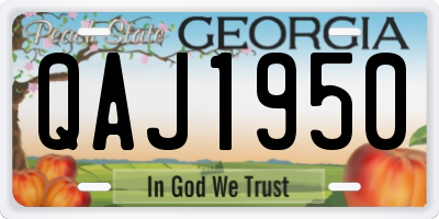 GA license plate QAJ1950