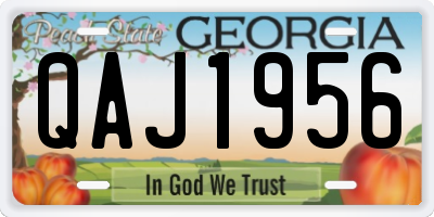 GA license plate QAJ1956
