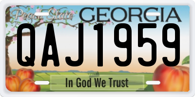 GA license plate QAJ1959