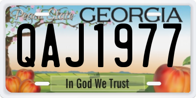 GA license plate QAJ1977