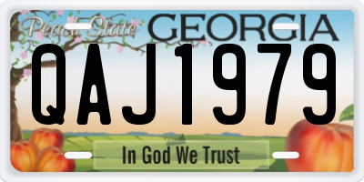 GA license plate QAJ1979