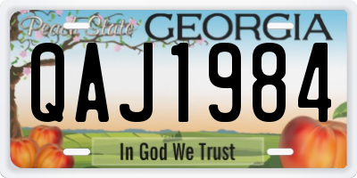 GA license plate QAJ1984