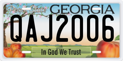 GA license plate QAJ2006