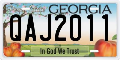 GA license plate QAJ2011