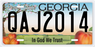 GA license plate QAJ2014