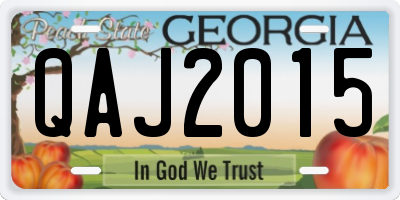 GA license plate QAJ2015