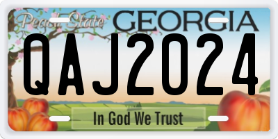 GA license plate QAJ2024