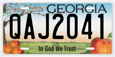 GA license plate QAJ2041