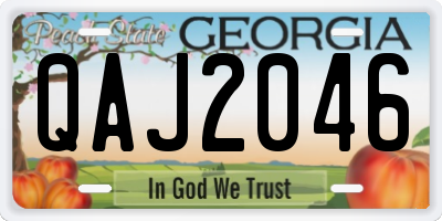 GA license plate QAJ2046