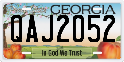 GA license plate QAJ2052