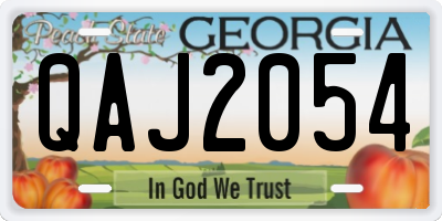GA license plate QAJ2054