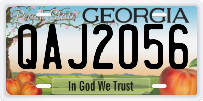GA license plate QAJ2056