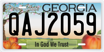 GA license plate QAJ2059
