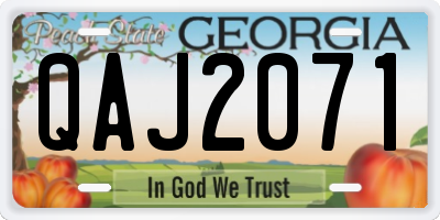 GA license plate QAJ2071