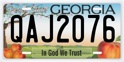 GA license plate QAJ2076