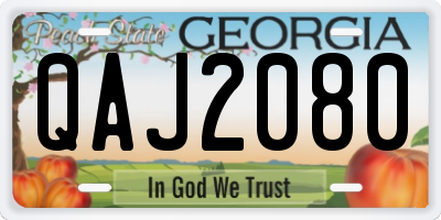 GA license plate QAJ2080