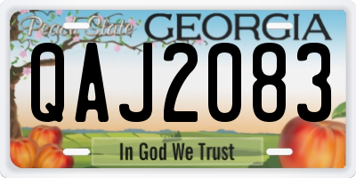 GA license plate QAJ2083