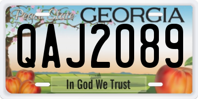 GA license plate QAJ2089
