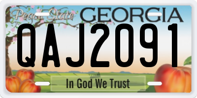 GA license plate QAJ2091