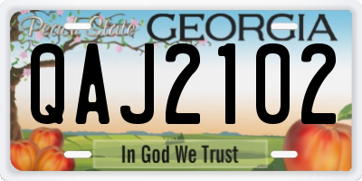 GA license plate QAJ2102