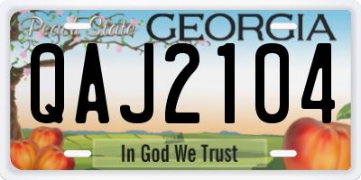 GA license plate QAJ2104